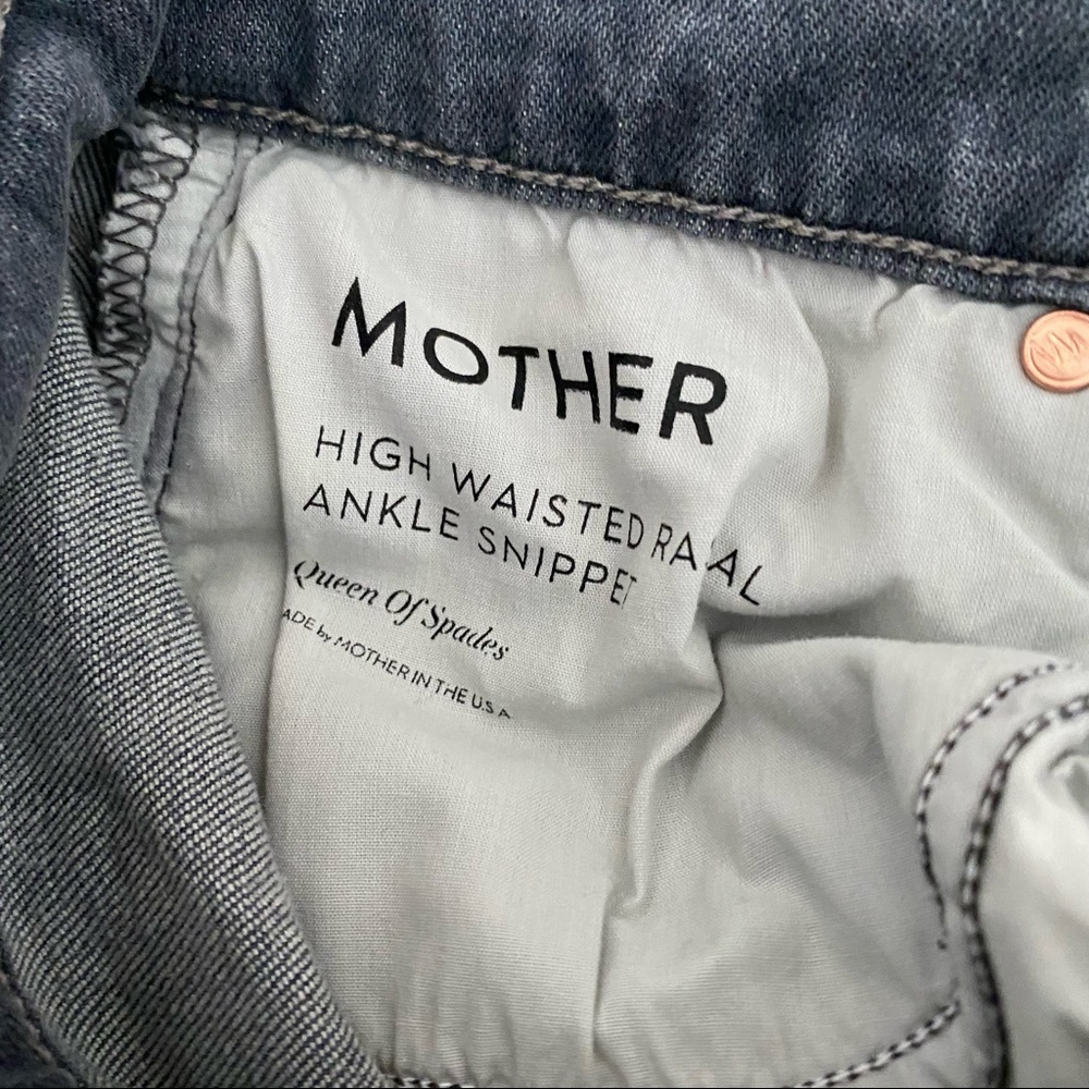 MOTHER Women’s Size 26 “High Waisted Rascal Ankle Snippet” Fray Gray Denim Jean - Picture 8 of 12